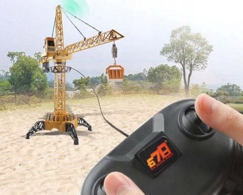 Zdalnie Sterowany Dźwig Żuraw 128Cm Z Pilotem Realistyczne Dźwięki Led