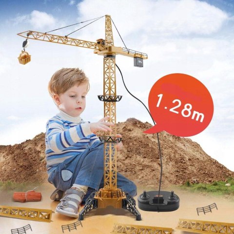 Zdalnie Sterowany Dźwig Żuraw 128Cm Z Pilotem Realistyczne Dźwięki Led