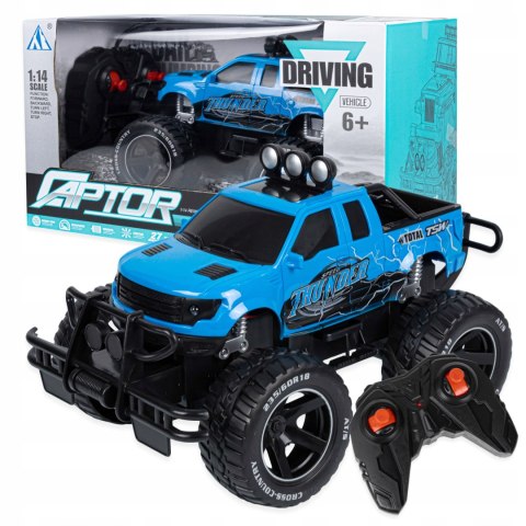 Zdalnie Sterowany Samochód Terenowy Rc 1:14 Led 10Km/H 500Mah Niebieski