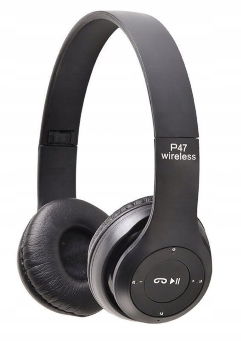 Bezprzewodowe Słuchawki Bluetooth P47 Z Mikrofonem I Czytnikiem Kart Sd