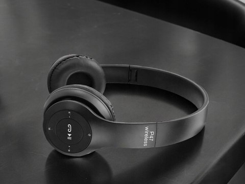 Bezprzewodowe Słuchawki Bluetooth P47 Z Mikrofonem I Czytnikiem Kart Sd