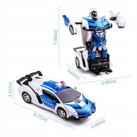 Interaktywny Robot Policyjny Autobot 2W1: Samochód I Robot Na Pilota Błękit