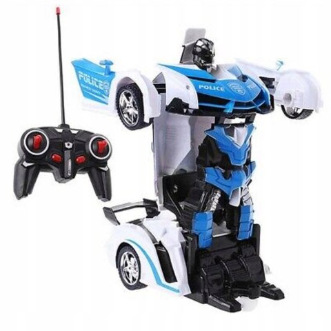 Interaktywny Robot Policyjny Autobot 2W1: Samochód I Robot Na Pilota Błękit
