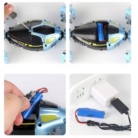 Rc Auto 4X4 Twister Drift, Gesty, Terenowe Koła, Led, Zielone + Pilot Usb