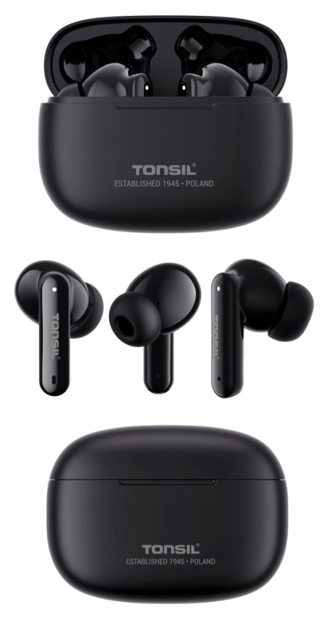 Słuchawki Bezprzewodowe Tonsil T50bt Czarne Bluetooth 5.3 Ipx5 Dokanałowe