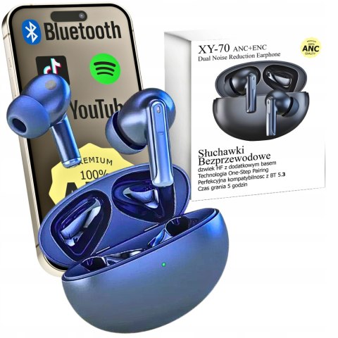 Słuchawki Bezprzewodowe Tws Xy-70 Z Anc, Bluetooth 5.3 I Powerbankiem