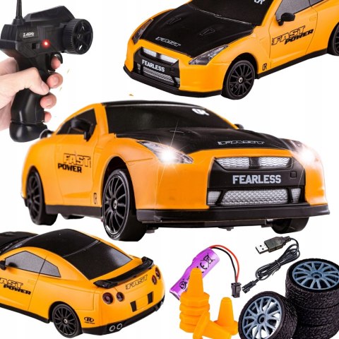 Zdalnie Sterowane Auto Drift 4X4 Rc Nissan Gt-R, Pilot 2.4Ghz, Akumulator