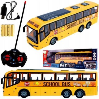 Zdalnie Sterowany Autobus Szkolny Led Z Pilotem 1:30 Żółty - Dla Dzieci
