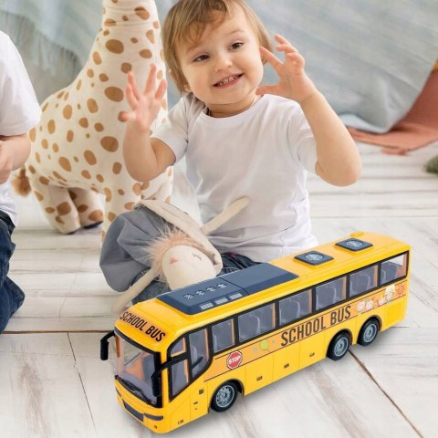 Zdalnie Sterowany Autobus Szkolny Led Z Pilotem 1:30 Żółty - Dla Dzieci
