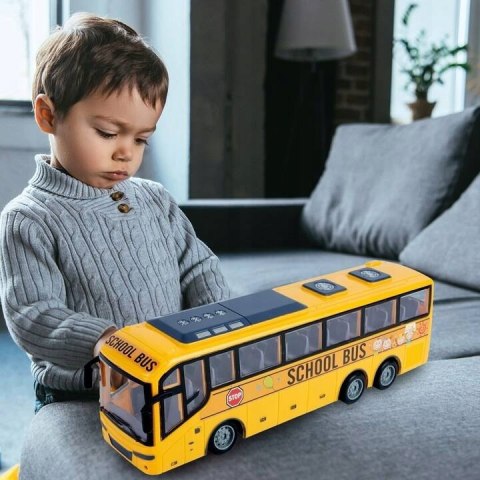Zdalnie Sterowany Autobus Szkolny Led Z Pilotem 1:30 Żółty - Dla Dzieci