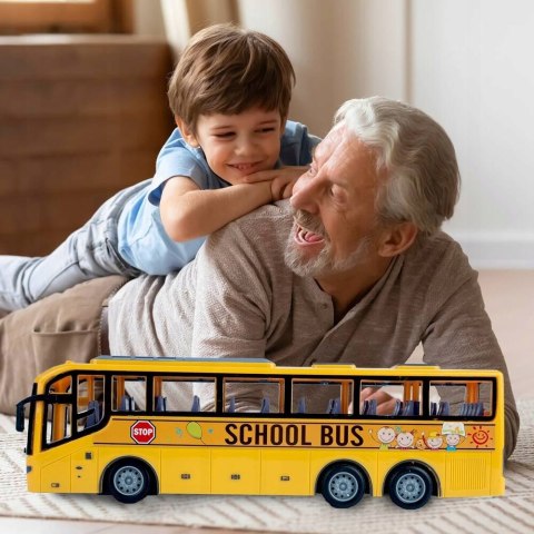 Zdalnie Sterowany Autobus Szkolny Led Z Pilotem 1:30 Żółty - Dla Dzieci