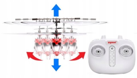 Zdalnie Sterowany Helikopter Dron Syma S5h, Czerwony, 2.4Ghz, Led, Hover