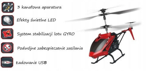 Zdalnie Sterowany Helikopter Rc Syma 2.4Ghz Led Hover Gyro Usb, Czarne