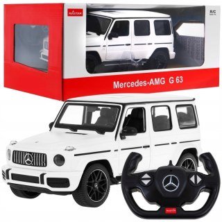 Zdalnie Sterowany Mercedes-Amg G63 1:14 Led, Gumowe Koła, Abs, Białe Auto