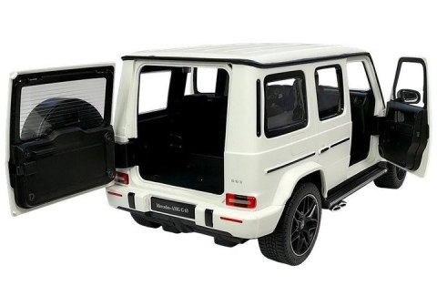 Zdalnie Sterowany Mercedes-Amg G63 1:14 Led, Gumowe Koła, Abs, Białe Auto