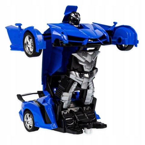 Zdalnie Sterowany Robot-Samochód 2W1 Z Transformacją I Efektami Led Błękit