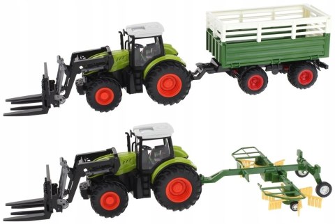 Zdalnie Sterowany Traktor Z Przyczepą I Zgrabiarką Dla Dzieci 3+ 1:24 Usb