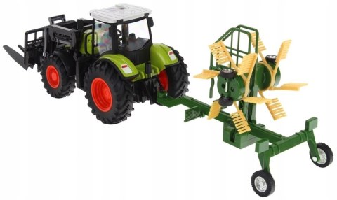 Zdalnie Sterowany Traktor Z Przyczepą I Zgrabiarką Dla Dzieci 3+ 1:24 Usb