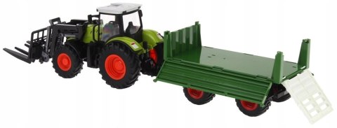 Zdalnie Sterowany Traktor Z Przyczepą I Zgrabiarką Dla Dzieci 3+ 1:24 Usb