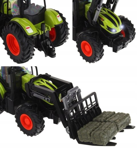 Zdalnie Sterowany Traktor Z Przyczepą I Zgrabiarką Dla Dzieci 3+ 1:24 Usb