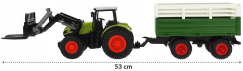 Zdalnie Sterowany Traktor Z Przyczepą I Zgrabiarką Dla Dzieci 3+ 1:24 Usb