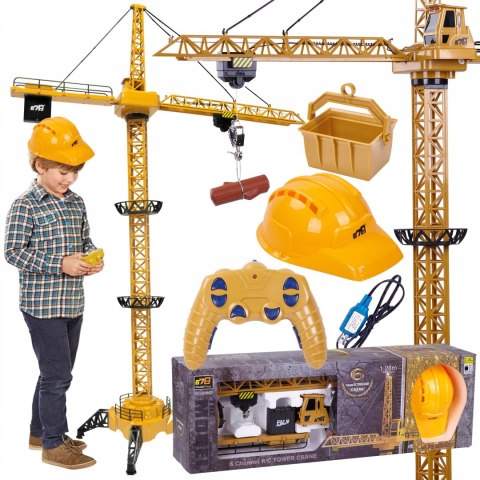 Zdalnie Sterowany Żuraw Budowlany 128 Cm Z Dźwiękami I Akumulatorem