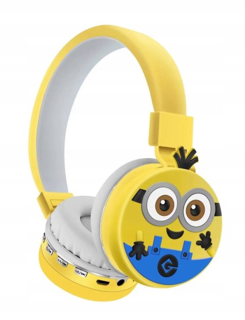 Dziecięce Słuchawki Bluetooth Minionki Nauszne Z Mikrofonem Usbc 8H Bateria