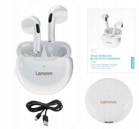Lenovo Ht38 Bezprzewodowe Słuchawki Ipx7 Z Powerbankiem I Mocnym Basem