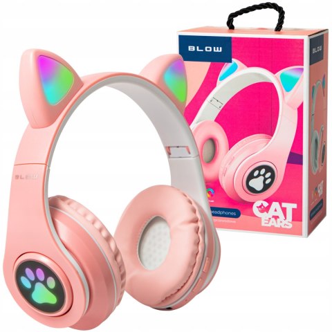 Słuchawki Bezprzewodowe Dla Dzieci Led Rgb Kocie Uszy Bluetooth 5.0 Fm
