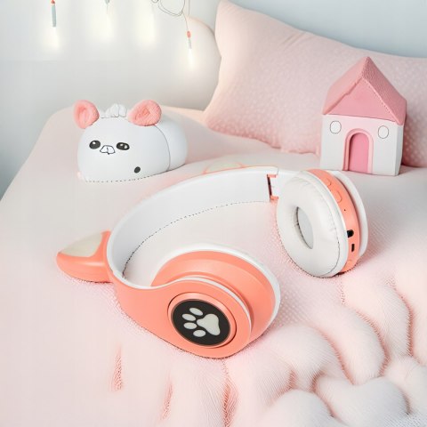 Słuchawki Bezprzewodowe Dla Dzieci Led Rgb Kocie Uszy Bluetooth 5.0 Fm