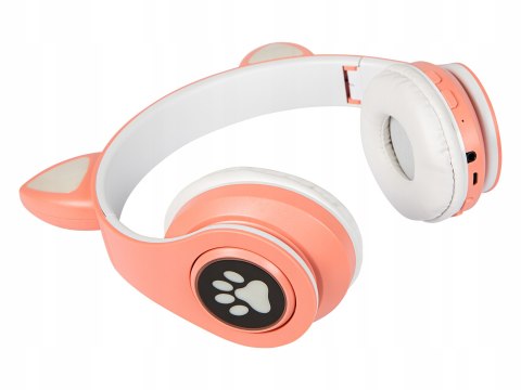 Słuchawki Bezprzewodowe Dla Dzieci Led Rgb Kocie Uszy Bluetooth 5.0 Fm