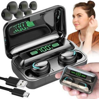 Słuchawki Bezprzewodowe Tws F9+ Bluetooth 5.1 Powerbank Mikrofon Sportowe