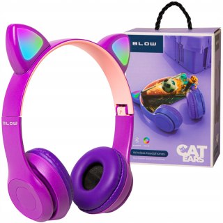 Słuchawki Bluetooth 5.0 Dziecięce Led Rgb Kocie Uszy Mikrofon Mp3 Radio