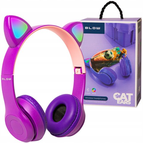 Słuchawki Bluetooth 5.0 Dziecięce Led Rgb Kocie Uszy Mikrofon Mp3 Radio