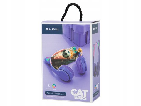 Słuchawki Bluetooth 5.0 Dziecięce Led Rgb Kocie Uszy Mikrofon Mp3 Radio