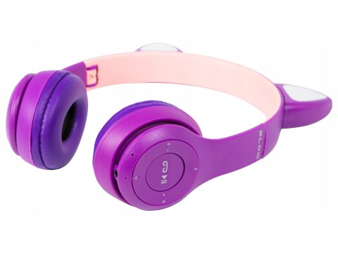 Słuchawki Bluetooth 5.0 Dziecięce Led Rgb Kocie Uszy Mikrofon Mp3 Radio