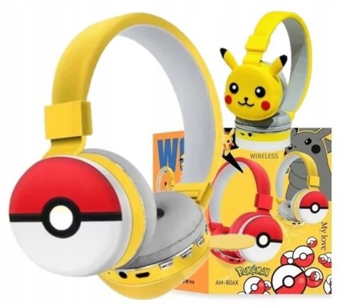 Słuchawki Bluetooth Dla Dzieci Pikachu Pokemon, Regulowane, 8H Bateria