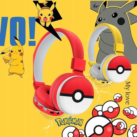 Słuchawki Bluetooth Dla Dzieci Pikachu Pokemon, Regulowane, 8H Bateria