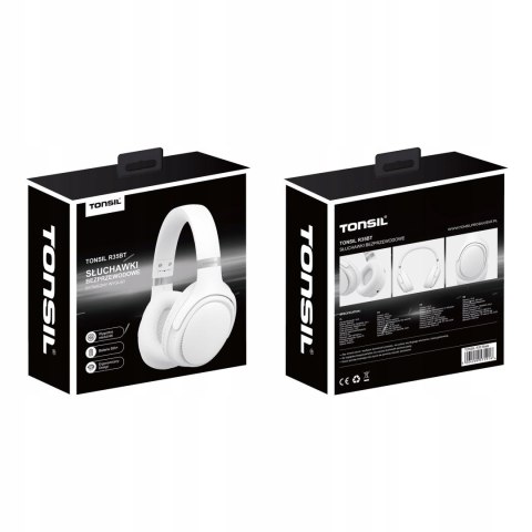 Słuchawki Bluetooth Tonsil R35bt Białe Z Fm, Micro Sd, 55H Muzyki