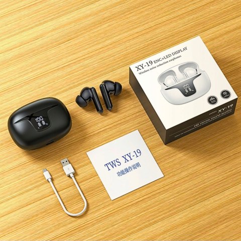 Słuchawki Bluetooth Tws Xy19 Z Anc, Powerbank, Wodoodporne, Mikrofon