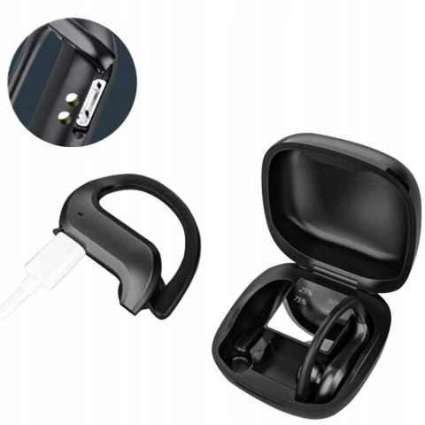 Bezprzewodowe Słuchawki Dokanałowe Z Powerbankiem Bluetooth 5.0 Czarne