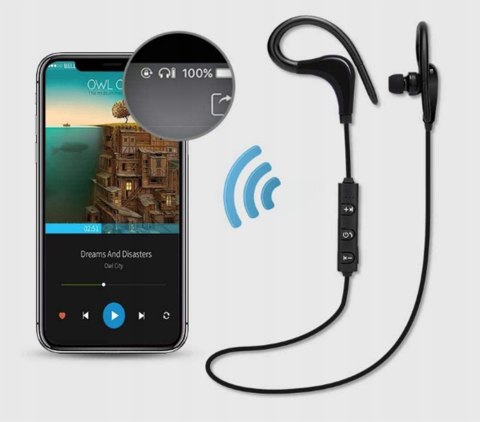 Bezprzewodowe Słuchawki Sportowe Bluetooth 4.0 Z Mikrofonem Do Biegania