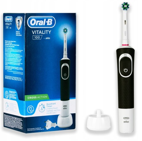Elektryczna Szczoteczka Oral-B Vitality 100 Crossaction Czarna, 2D Action