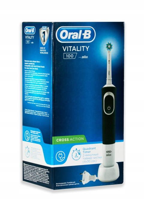 Elektryczna Szczoteczka Oral-B Vitality 100 Crossaction Czarna, 2D Action