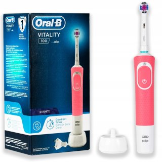 Oral-B Vitality 100 D100 Różowa Szczoteczka Elektryczna 2D Timer 3D White