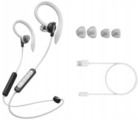 Philips Taa4205bk Słuchawki Sportowe, Wodoodporne, Bluetooth, Czujnik Tętna