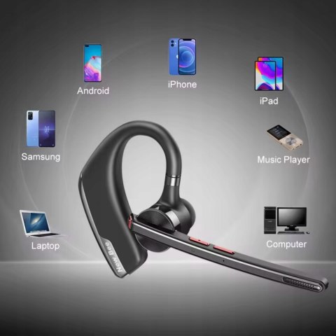 Słuchawka Bluetooth 5.2 Z Powerbankiem 500Mah, Dwa Mikrofony, Redukcja Szumów