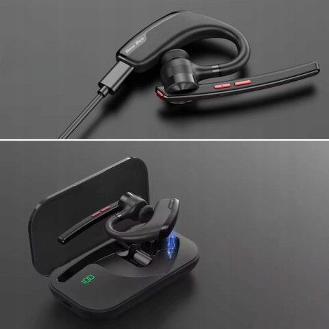 Słuchawka Bluetooth 5.2 Z Powerbankiem 500Mah, Dwa Mikrofony, Redukcja Szumów