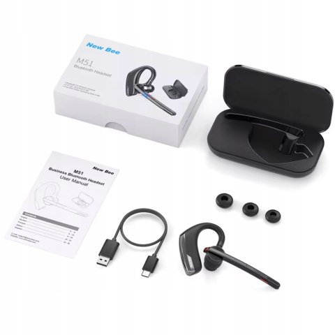 Słuchawka Bluetooth 5.2 Z Powerbankiem 500Mah, Dwa Mikrofony, Redukcja Szumów
