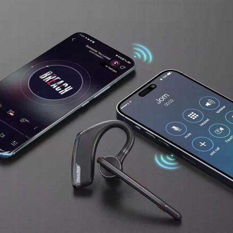 Słuchawka Bluetooth 5.2 Z Powerbankiem 500Mah, Dwa Mikrofony, Redukcja Szumów